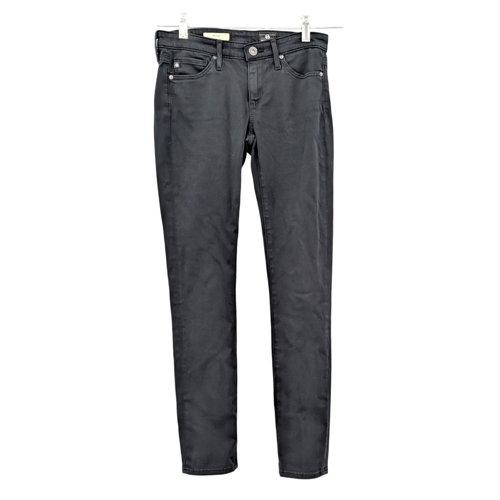 AG Stilt Cigarette Jeans Black Slim Stretch 24R‎ Preppy Basics Capsule